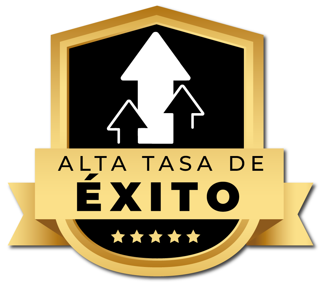 Servicios migratorios con alta tasa de aprobación Sello que representa una alta tasa de éxito en solicitudes migratorias