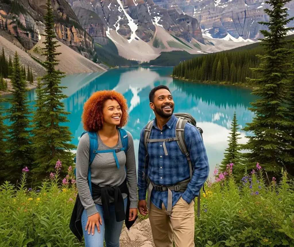 Couple enjoying the Canadian outdoors with a Visitor Visa arranged by Immigration Pros.