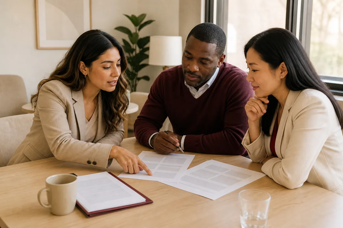 Immigration consultant meeting with a client to review Ontario Workforce Priority stream eligibility