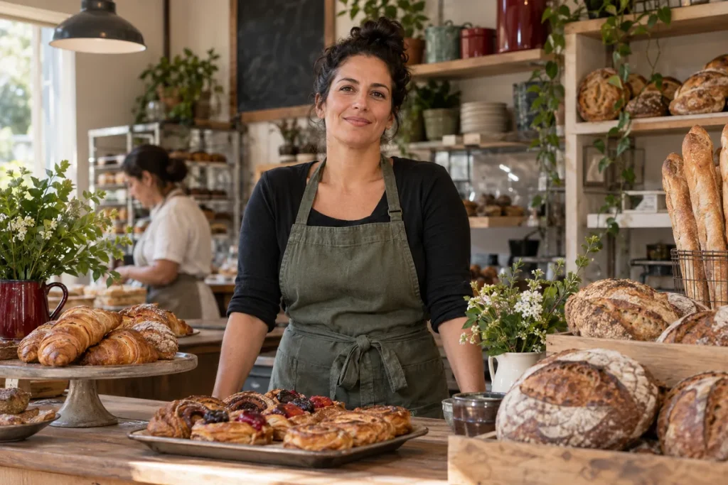 Canadian bakery owner in their shop after receiving a positive LMIA